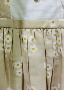 Cute Daisy Print Pinafore Dress Set