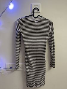 Striped Lace-Up Mini Dress