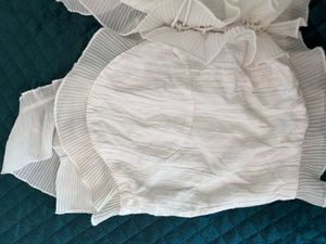 White Ruffled Corset Top