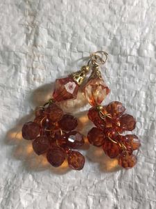 Orange Beaded Drop latkan