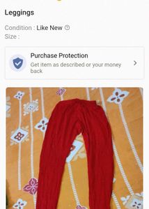 Red Stretchable Leggings