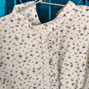 Chic Floral Print Long Sleeve Blouse