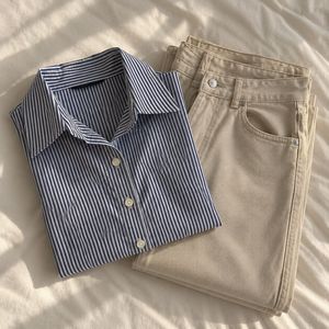 h&amp;m wide leg pant + shirt Set