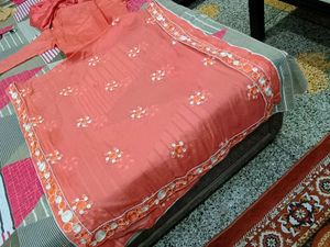 Orange Kurta Set with Intricate Detailing