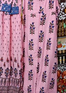 Pink Printed Kurta Set colour available green