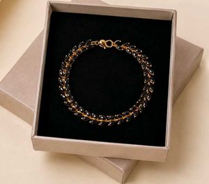 Elegant Black Leaf Bracelet