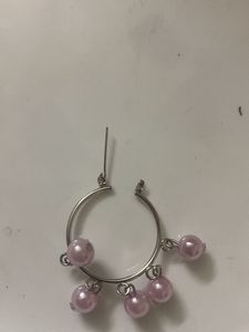 New Aesthetic Pastel Pink Pearl  Hoop Earrings ✨
