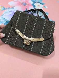 Black Textured Sling Bag | Stylish Crossbody
