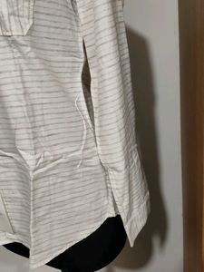 Striped Band Collar Shirt