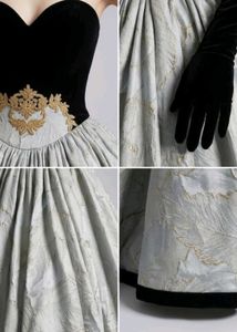 Elegant Black &amp; Sky blue Ball Gown