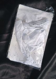Rhinestone white fishnet Stocking