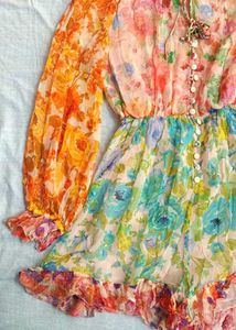 Boho Floral Print Mini Dress
