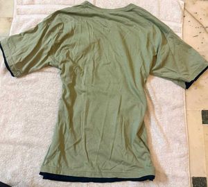 Olive Green T-Shirt with Black Pocket