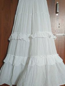 Boho Cottage Core whimsical tiered white dress