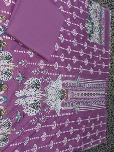 Beautiful Purple Embroidered unstitched dress mate