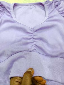 Purple Ruched Crop Top