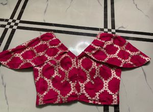 Light Blue Saree with Pink Blouse