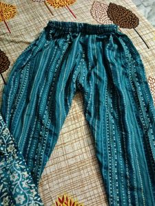 Teal Floral Kurta Set with Dupatta