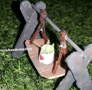 > *🌿 HANDMADE MINIATURE SWING WITH PLANT POT - Ha