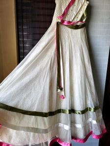 Elegant Cream Ethnic Gown