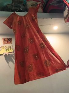 Boho Orange Kurti Top