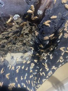 Designer Black Net Saree