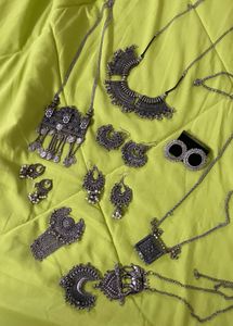 Oxidized Silver Indian Jewelry Set