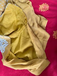 Embroidered Mustard Yellow Saree