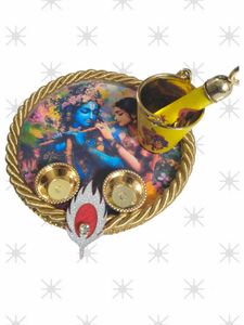 Krishna Decor Plate &amp; Bucket Holi