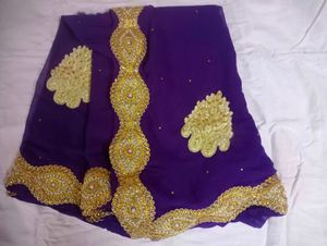 Beautiful Purple Embroidered Saree