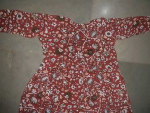 Maroon Floral Print Kurti