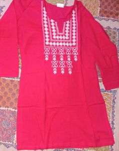 Beautiful Embroidered Pink Kurti