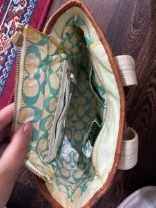 Coach White Canvas Handbag