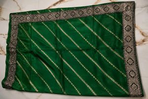Beautiful Green Saree with Silver Border