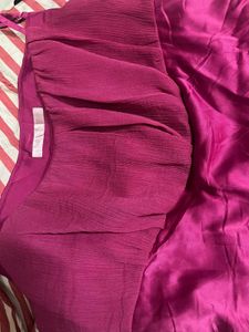 Vibrant Pink Halter Neck Top with Scarf