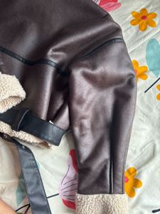 SAVANA Stylish Belted Faux Leather Coat