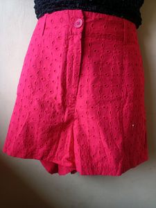 Red High Waist Short