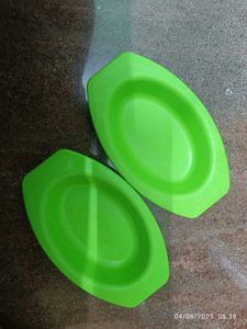 Pack Of 2 Green Dinnerware Plates (Bowl,Serving)