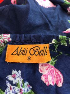 Navy Blue Floral Printed Dress(Women’s)