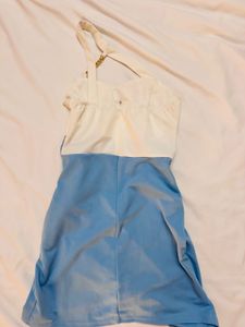 Elegant Two-Tone Mini Dress