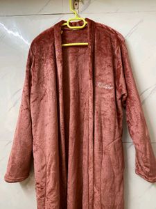 KLOTTHE Plus Size Woolen Bathrobe With Belt