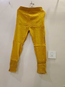 Ethnic Dress with Yellow Leggings