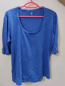 Blue Casual Sleeve Top