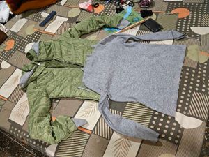Green Padded Jacket with winter top free