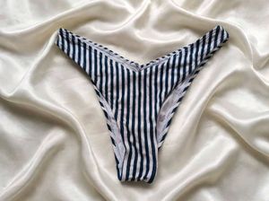 Striped V-Waist Bikini Bottom