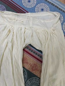 Cream Cotton patiala Pants