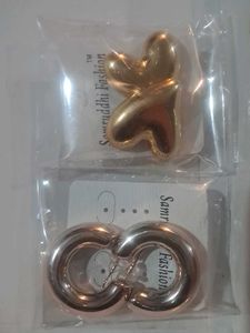 Chic Gold Hoop &amp; Heart Earrings Set