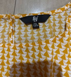 Stylish Yellow Geometric Print Top