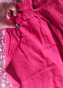 Ethnic Red Pants with Detail