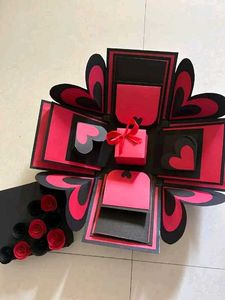 Handmade Black &amp; Red Rose Gift Box